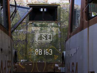 Un treno modello BB 163. L'antico colore verdastro sembra quasi muschio